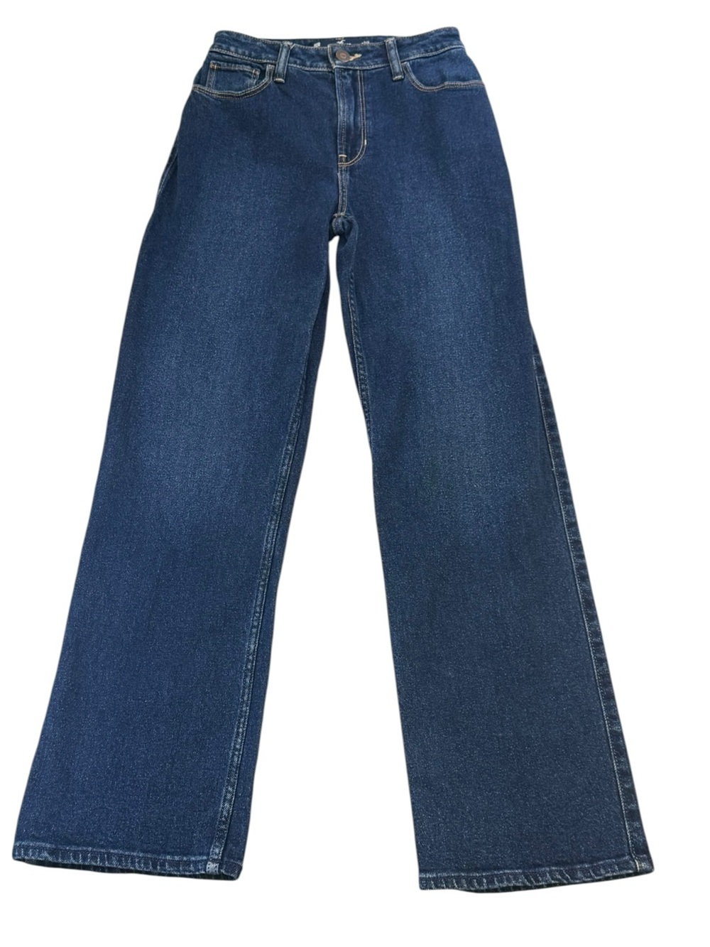 Hollister Ultra High-Rise Dad Jeans Dark Blue Denim Size 24 Womens 90s Y2K‎
